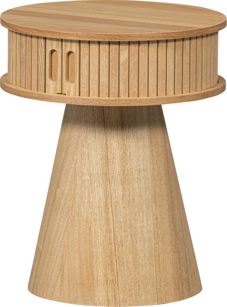 Natbord/sengebord WOOOD Collection - poppeltræ/MDF, lys natur, H46xB38xD38 cm