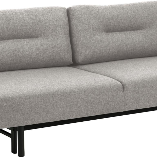 Malling Sovesofa i Lysegrå Stof med Sort Stålstel - 200 cm
