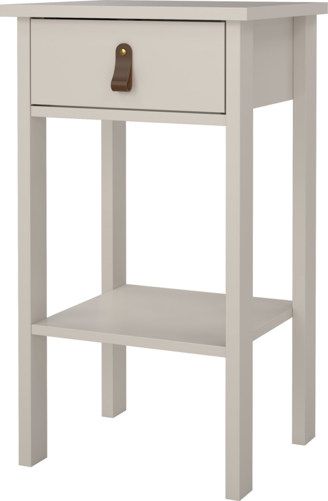 Sengebord Vesterholm Madrid væghængt natbord Kashmir H70xB40xD34 cm FSC med lædergreb