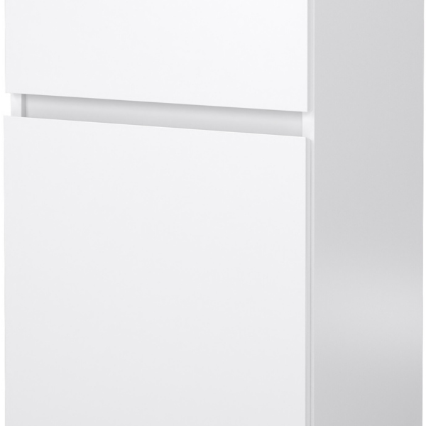 Sengebord Vesterholm Naia - vægmonteret hvid højglans natbord, 1 skuffe & skab, dansk FSC, H70 x B40 x D40 cm