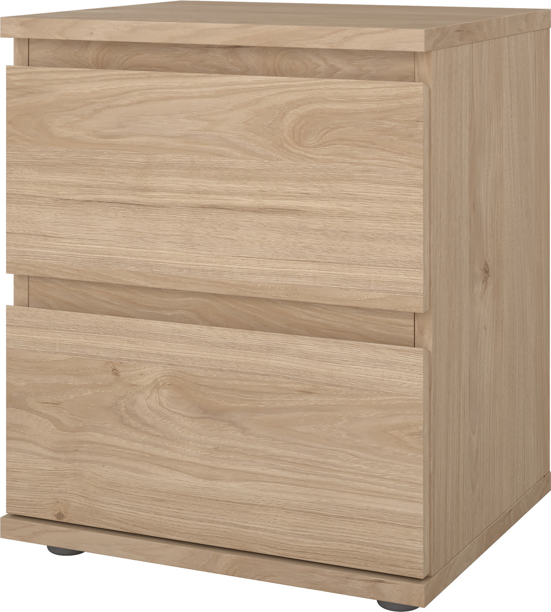Sengebord Vesterholm Nova 2 skuffer | Jackson Hickory foliefinish FSC, spånplade H48 x B40 x D34 cm Sengebord Vesterholm Nova 2 skuffer | Jackson Hickory foliefinish FSC, spånplade H48 x B40 x D34 cm