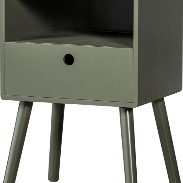 Sengebord WOOOD Ozzy natbord varm grøn MDF kompakt H53xB36xD30 cm