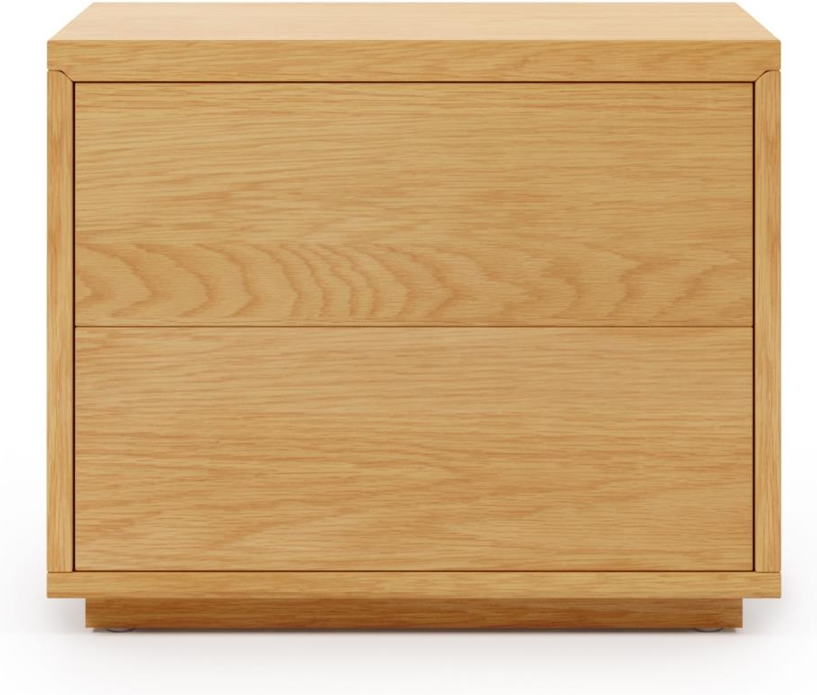 Sengebord natbord Kave Home Abilen - FSC-eg finer, nordisk design, blødlukkende skuffer, justerbare fødder