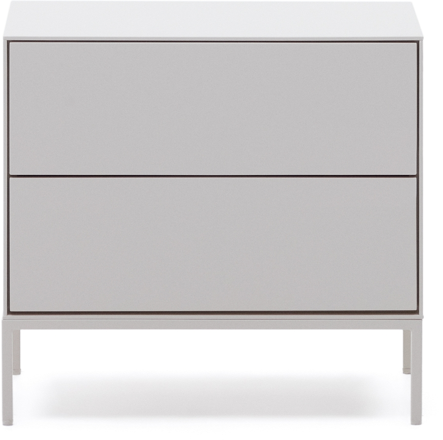 Sengebord natbord Kave Home Vedrana hvid - nordisk design med 2 skuffer og justerbare ben H55xB40xL60 cm Sengebord natbord Kave Home Vedrana hvid - nordisk design med 2 skuffer og justerbare ben H55xB40xL60 cm