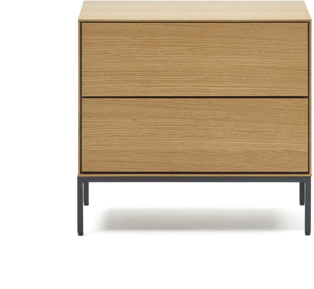 Sengebord/Nattebord Kave Home Vedrana i Egetræsfinér og Stål H55xB40xL60 cm - Naturlig/Sort Sengebord/Nattebord Kave Home Vedrana i Egetræsfinér og Stål H55xB40xL60 cm - Naturlig/Sort