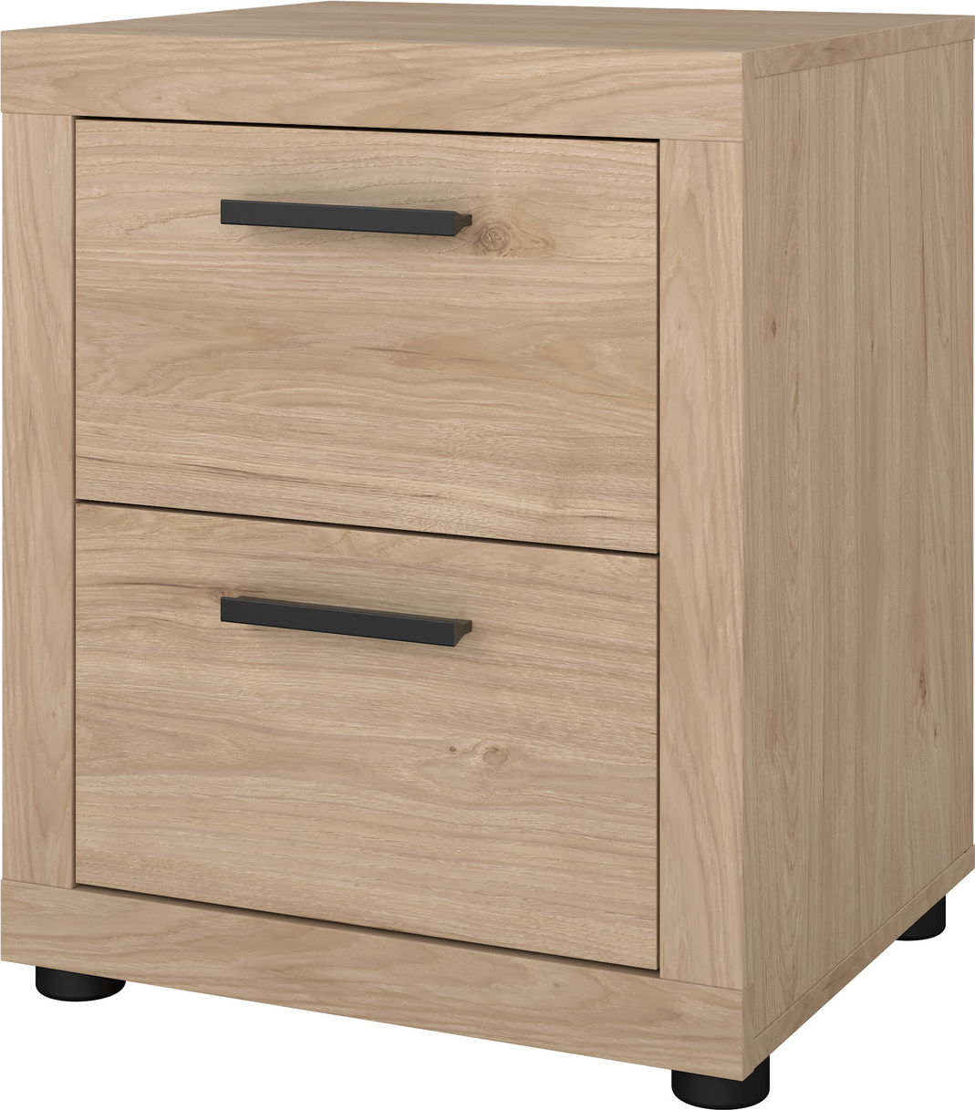 Sengebord/natbord Vesterholm Ena, 2 skuffer, Jackson Hickory, spånplade, H57 x B47 x D41 cm Sengebord/natbord Vesterholm Ena, 2 skuffer, Jackson Hickory, spånplade, H57 x B47 x D41 cm