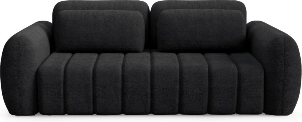 Sovesofa 2-personers Maison Vellé Norvella, Quelle bouclé Quelle 100, 100% polyester soveflade 200x160 cm, opbevaring, DL-åbnemekanisme