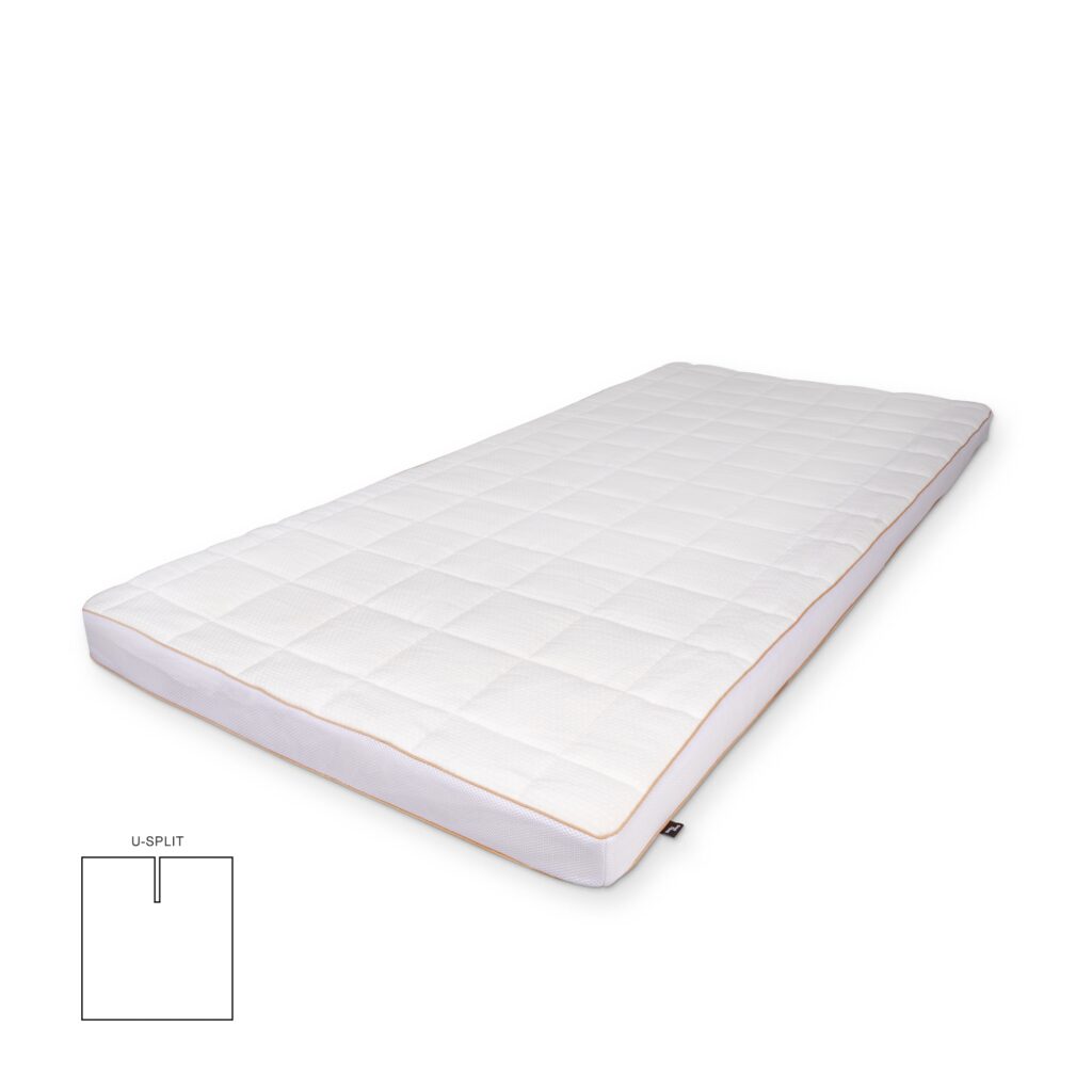 U-split topmadras 160x200 cm 8 cm høj - NASA Memoryskum - Ergonomisk topmadras - Borg Living trykaflastende madras