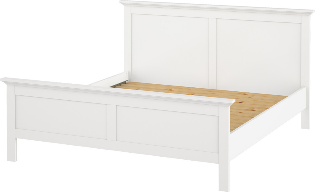 Nora sengeramme 160x200 cm med lamelbund – hvid
