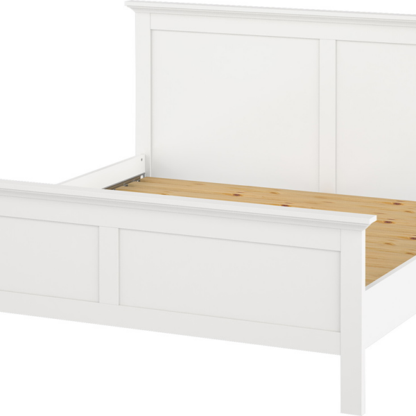 Nora sengeramme 160x200 cm med lamelbund – hvid