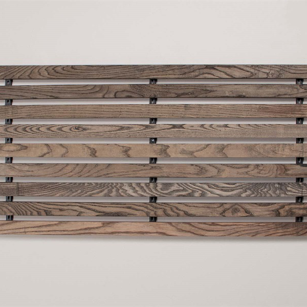 2Easy sengegavl i røget egetræ og metal – H77 x B140 cm