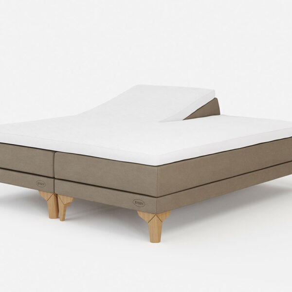 Jensen Ambassadør Lean boxelevationsseng 160x200 inkl. topmadras - Beige/Brun