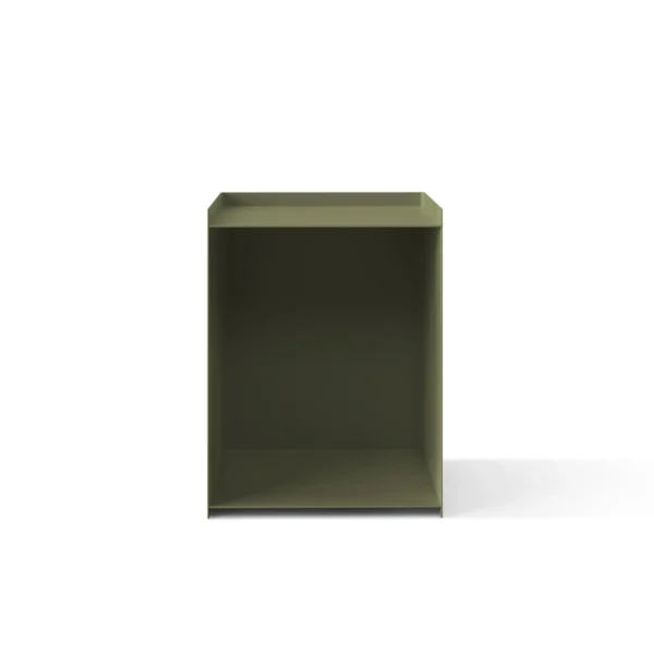Natbord Micadoni Luca mosgrøn metal sengebord med opbevaringsrum H51,5 x B39,5 x D39,5 cm