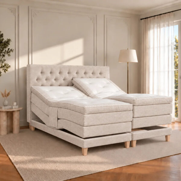 Rødovre Bokselevationsseng - 160x200 - Lys sand (Verita03)