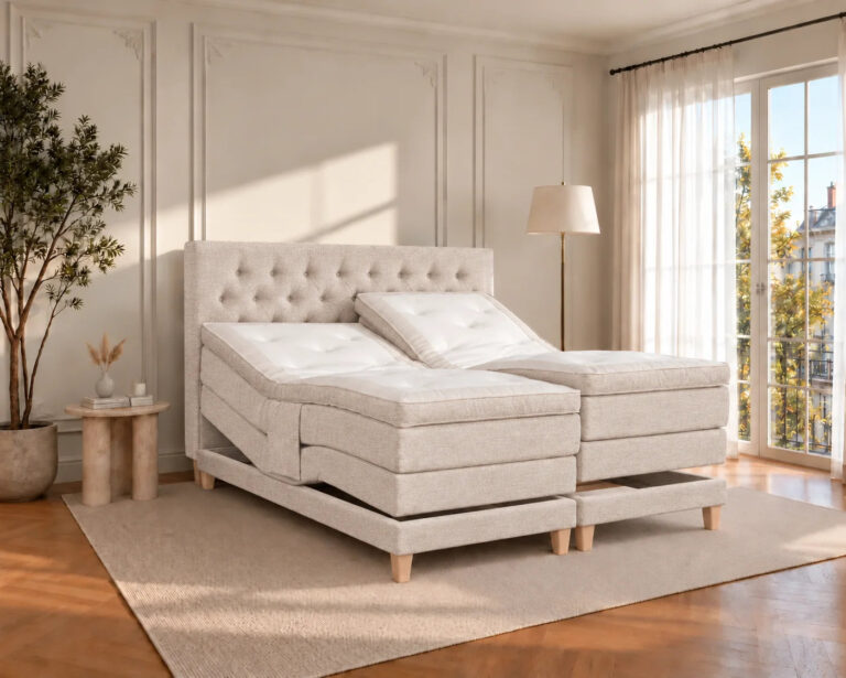 Rødovre Bokselevationsseng - 160x200 - Lys sand (Verita03)