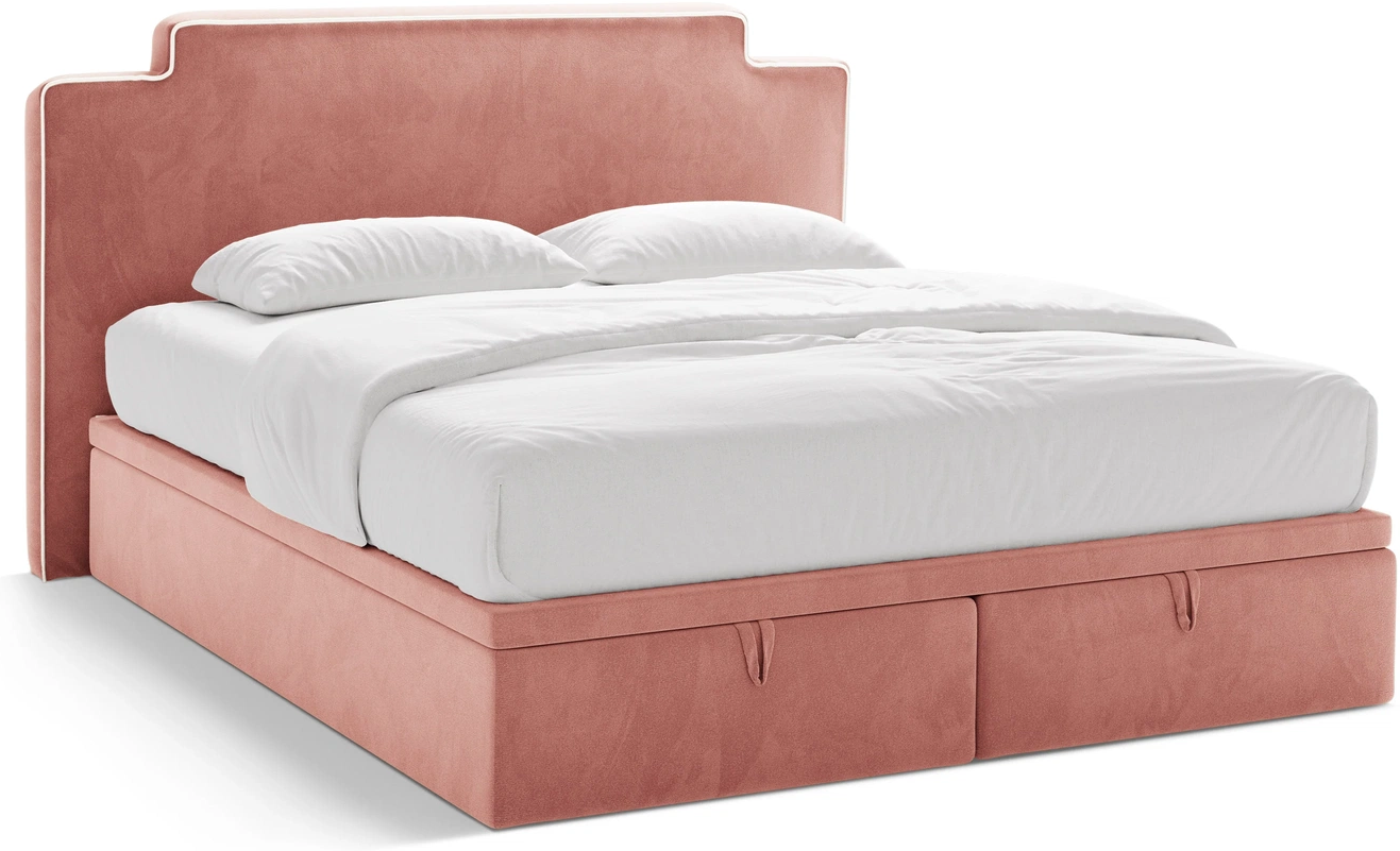 Seng Micadoni Princess 160x200 velour elfenben/rosa inkl. pocketfjedermadras & topmadras med opbevaring Seng Micadoni Princess 160x200 velour elfenben/rosa inkl. pocketfjedermadras & topmadras med opbevaring