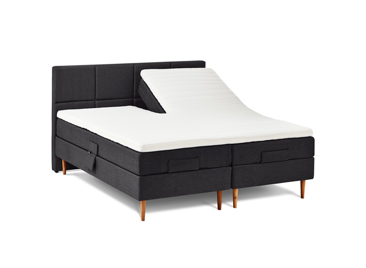 ZensiZone Luksus elevationsseng 160x200 inkl. topmadras - Antracit